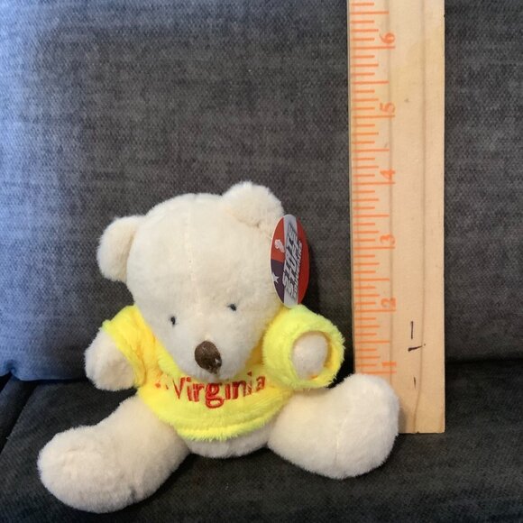 I Love Virginia Cream Teddy Bear Plush Stuffed Animal State Stuff Souvenirs 4" - Picture 1 of 4